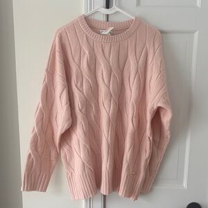 NWT Calvin Klein Elegant Ballet Pink Cable Knit Sweater